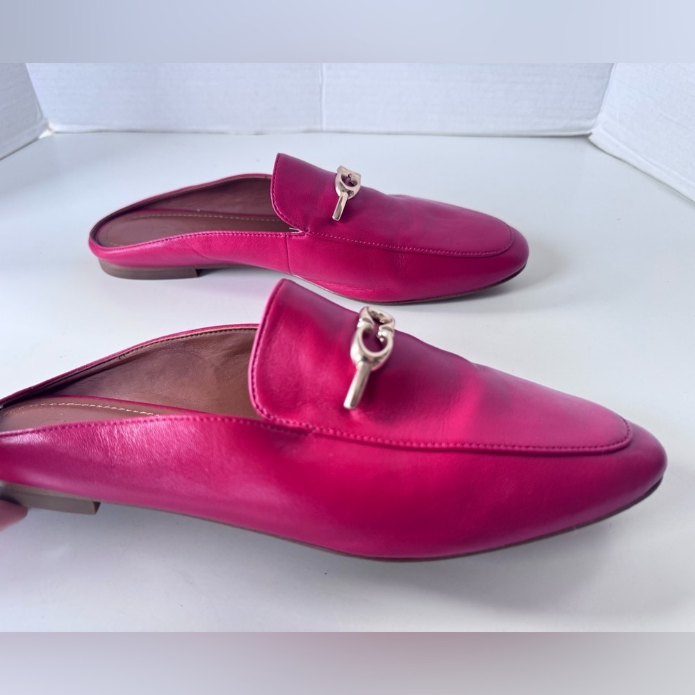 COACH Red Sienna Leather Slip On Slides Flat shoes size 7.5 - Picture 6 of 9